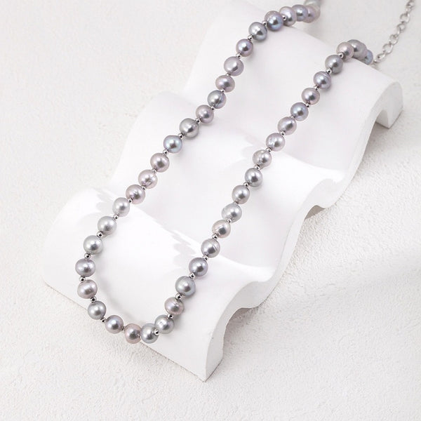 D0480-1 Pure Silver Pearl Necklace