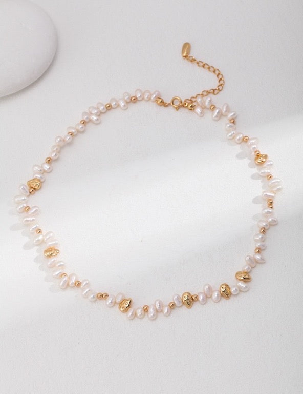 Natural Irregular Pearl Bracelet and Necklace 