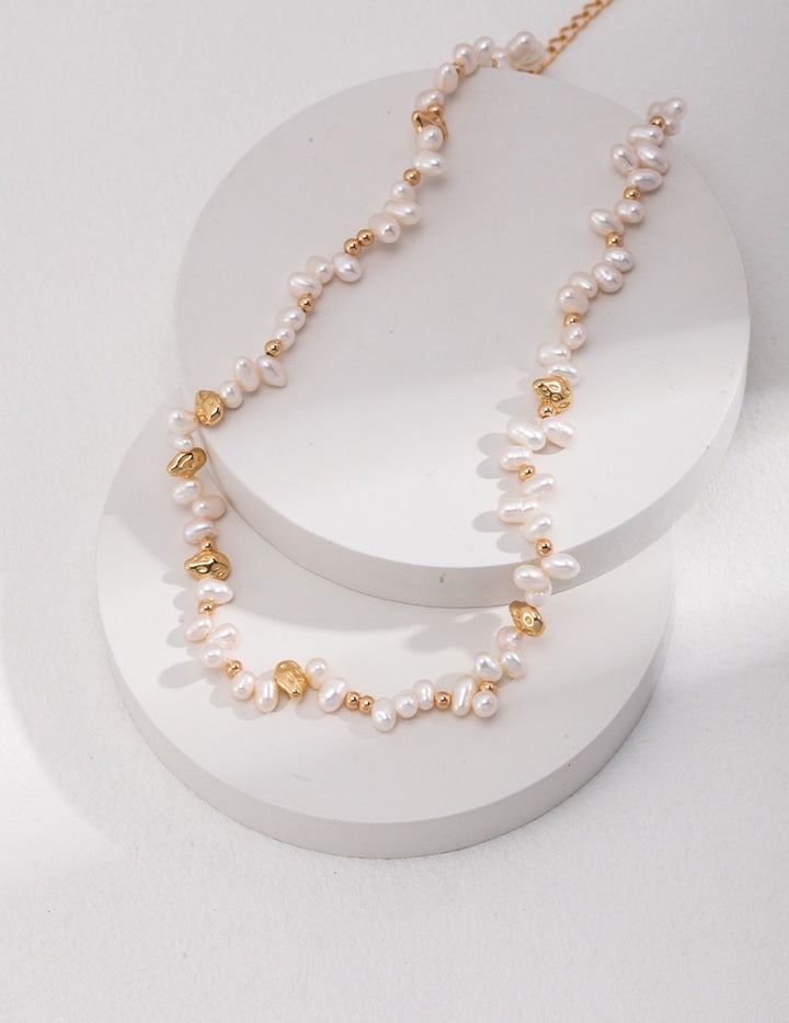 Natural Irregular Pearl Bracelet and Necklace 