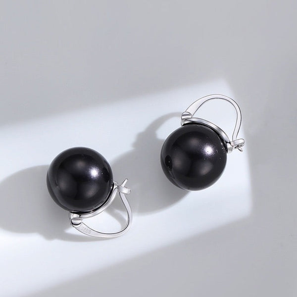 E0540 Elegant Black Pearl Earrings