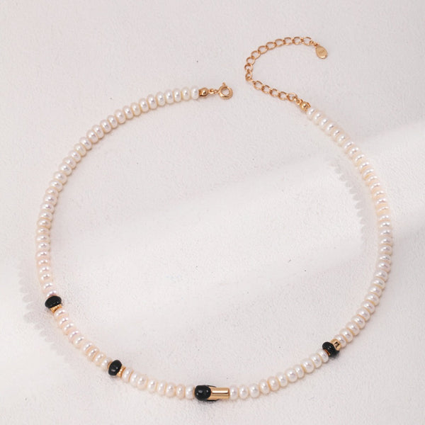 D0392-2 Pure Silver Drip Glaze Pearl Necklace